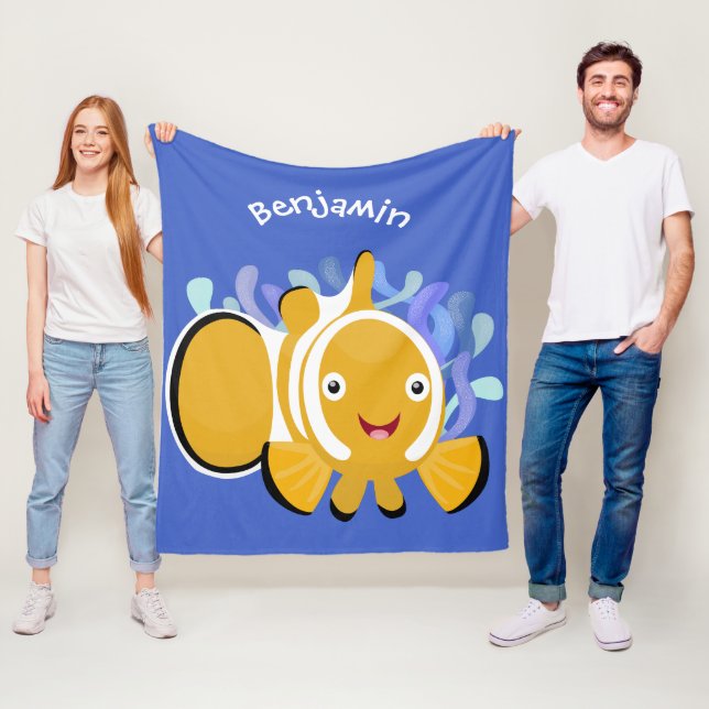 Manta Polar Personalizado de anenoma de payaso alegre (In situ)