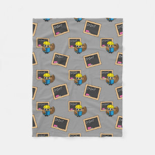 Manta Polar Personalizado de Búho Estudiantil Cute