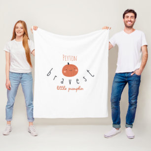 Manta Polar personalizado de calabaza más valiente Fleece Blan