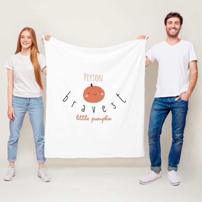 Manta Polar personalizado de calabaza más valiente Fleece Blan (In situ)