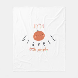Manta Polar personalizado de calabaza más valiente Fleece Blan