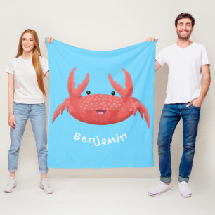 Manta Polar Personalizado de cangrejo rojo lindo ilustracion