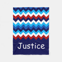 Manta Polar Personalizado de Chevron Azul Rojo Pequeña Funda d