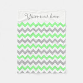 Manta Polar Personalizado de Chevron verde, blanco y gris