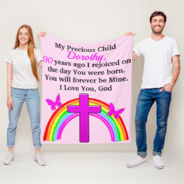 Manta Polar PERSONALIZADO DE CUMPLEAÑOS 90 DE bonito Y CRUZ