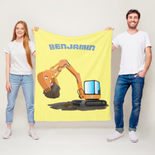 Manta Polar Personalizado de excavadora de naranja cúpula