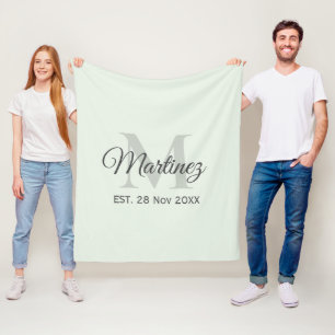 Manta Polar Personalizado de fecha de inicio y apellido