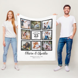 Manta Polar Personalizado de foto de aniversario de Boda de pa