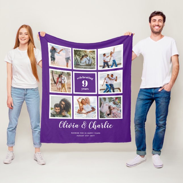 Manta Polar Personalizado de foto de aniversario de Boda de pa (In situ)