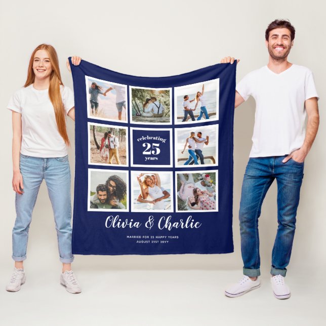 Manta Polar Personalizado de foto de aniversario de Boda de pa (In situ)
