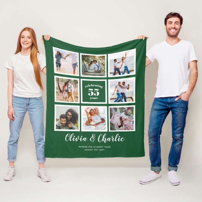Manta Polar Personalizado de foto de aniversario de Boda de pa (In situ)