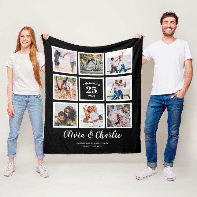Manta Polar Personalizado de foto de aniversario de Boda de pa (In situ)