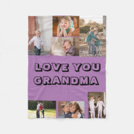 Manta Polar Personalizado de fotos de Love You 7 Purple