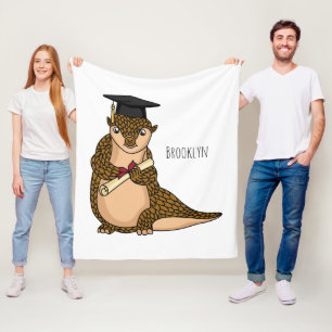 Manta Polar Personalizado de graduación de pangolin lindo