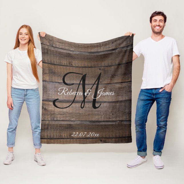 Manta Polar Personalizado de guiones de monograma de patrón ru (In situ)