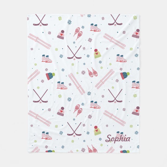 Manta Polar Personalizado de hockey sobre patines para deporte (Anverso)