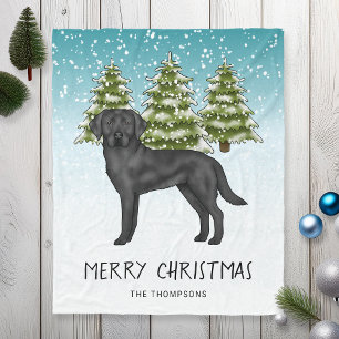 Manta Polar Personalizado de invierno de Labrador negro recupe