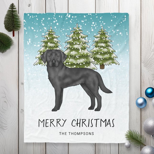 Manta Polar Personalizado de invierno de Labrador negro recupe (Subido por el creador)