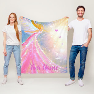 Manta Polar Personalizado de la resplandor del corazón del