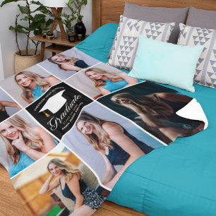 Manta Polar Personalizado de moda Collage de fotos de graduaci
