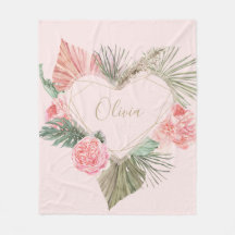 Personalizado de monograma rosa bohemio