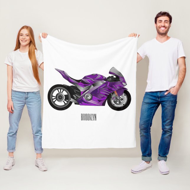 Manta Polar Personalizado de motocicleta Purple (In situ)