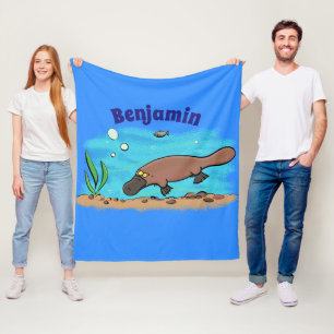 Manta Polar Personalizado de natación de Platypus Cute