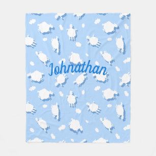 Manta Polar Personalizado de nubes y nalgas onduladas (azules)