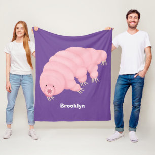 Manta Polar Personalizado de oso de agua tardígrado rosa y sua