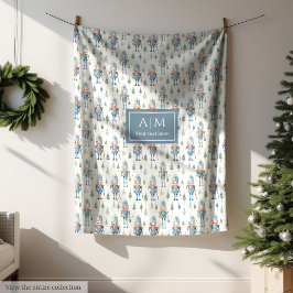 Manta Polar Personalizado de petardos Navidades de color azul