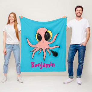 Manta Polar Personalizado de pulpo para bebés, dulce y descara
