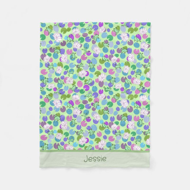 Manta Polar Personalizado De Ranas Verdes Unisex Bebé Cama Con (Anverso)