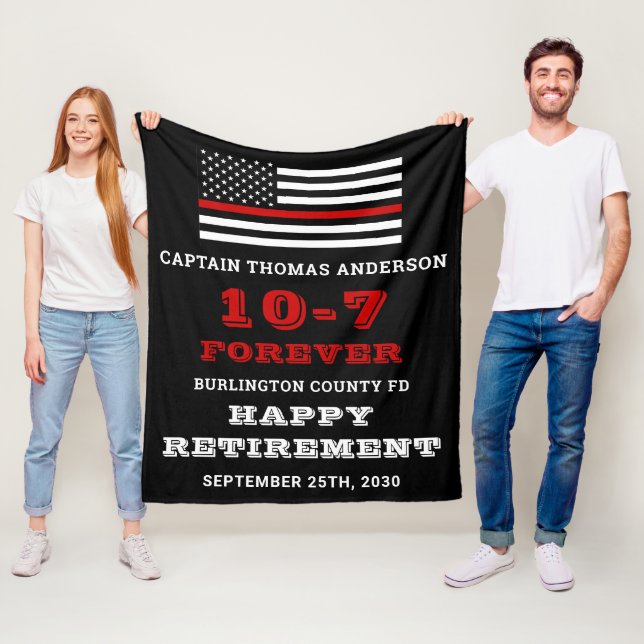 Manta Polar Personalizado de regalo de retiro para bomberos de (In situ)