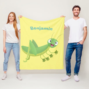 Manta Polar Personalizado de saltamontes alegre verde