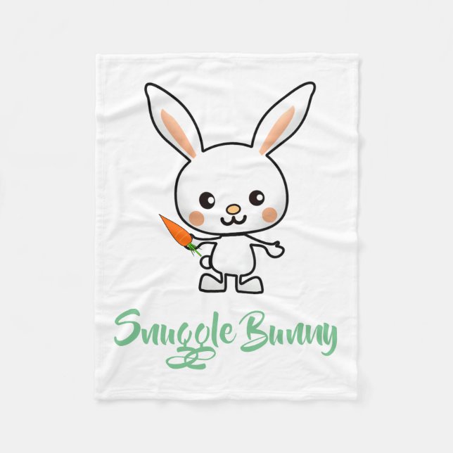 Manta Polar Personalizado de Snuggle Bunny Kawaii (Anverso)