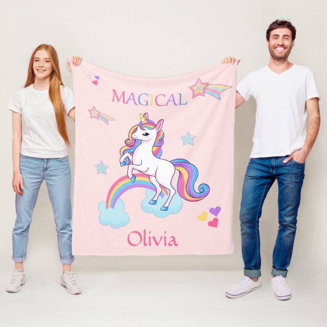 Manta Polar Personalizado de unicornio mágico (In situ)