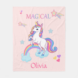 Manta Polar Personalizado de unicornio mágico