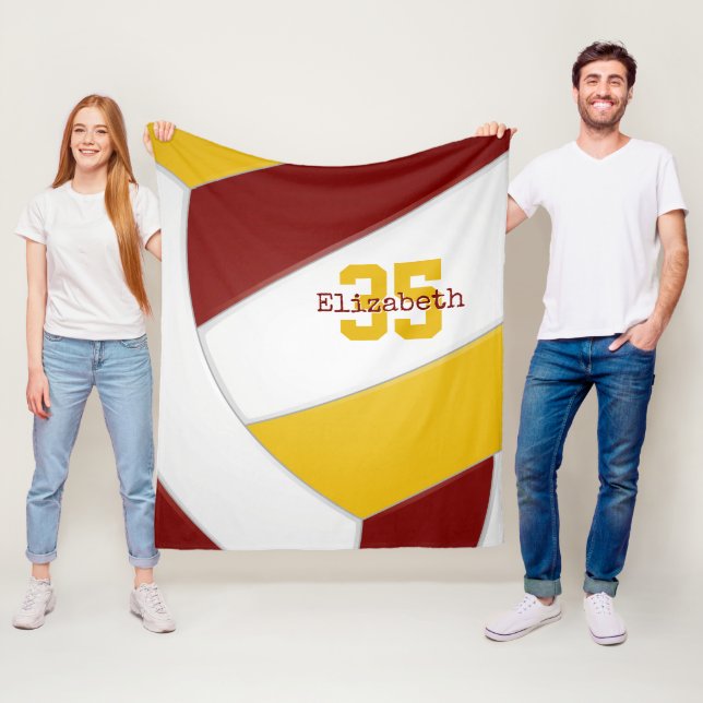 Manta Polar personalizado de voleibol masculino de chica dorad (In situ)