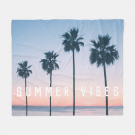 Manta Polar Personalizado del atardecer de la palmera rosa y a