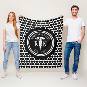 Manta Polar Personalizado del blanco del negro del caduceo del