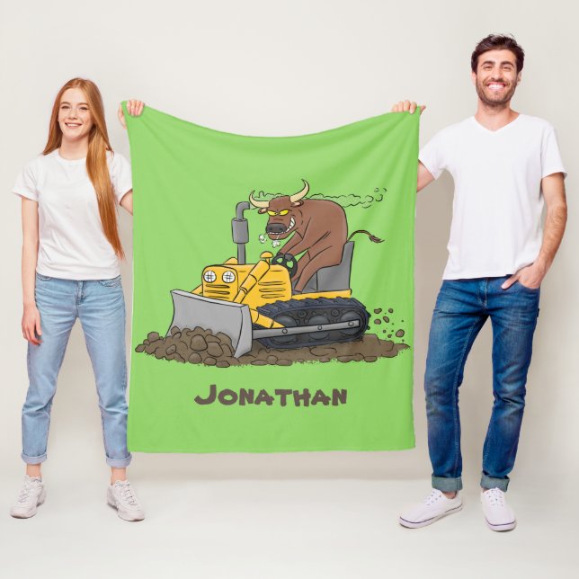 Manta Polar Personalizado del bulldozer cómico que conduce un  (In situ)