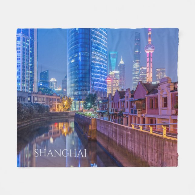 Manta Polar Personalizado del distrito financiero de Shanghai (Frente (Horizontal))