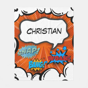 Manta Polar Personalizado del libro de historietas Pop Art Ban