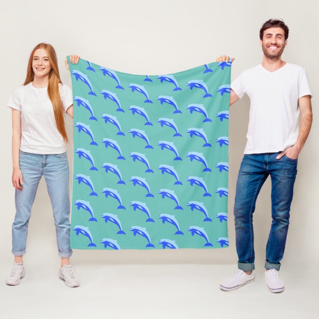 Manta Polar Personalizado del océano delfín azul y alegre (In situ)