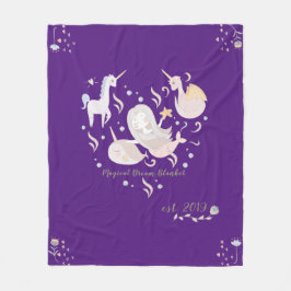 Manta Polar Personalizado del sueño mágico de Unicorn Narwhal 