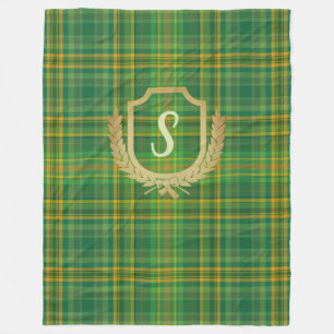 Manta Polar Personalizado del tartán verde rico (plaid)