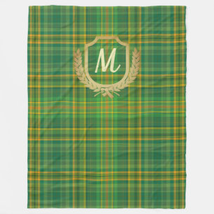Manta Polar Personalizado del tartán verde rico (plaid)