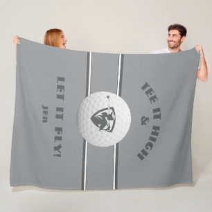 Manta Polar Personalizado Deportivo Gris Monogramado Alto Tee