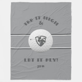 Manta Polar Personalizado Deportivo Gris Monogramado Alto Tee 