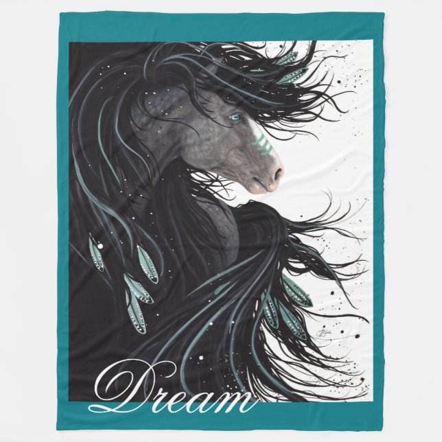 Manta Polar Personalizado Dream Horse Blanket por Bihrle (Anverso)